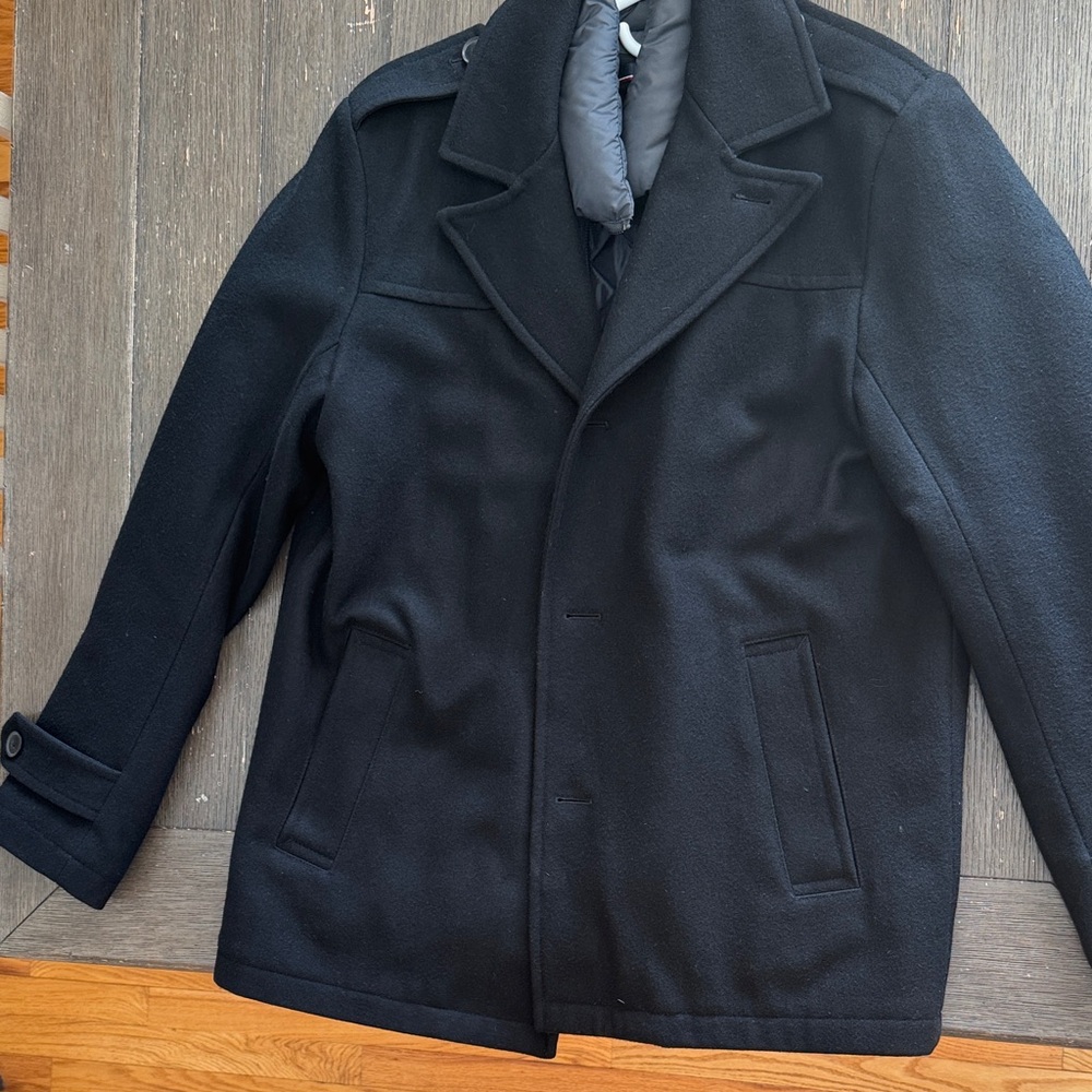 Tommy Hilfiger Black Peacoat for Men